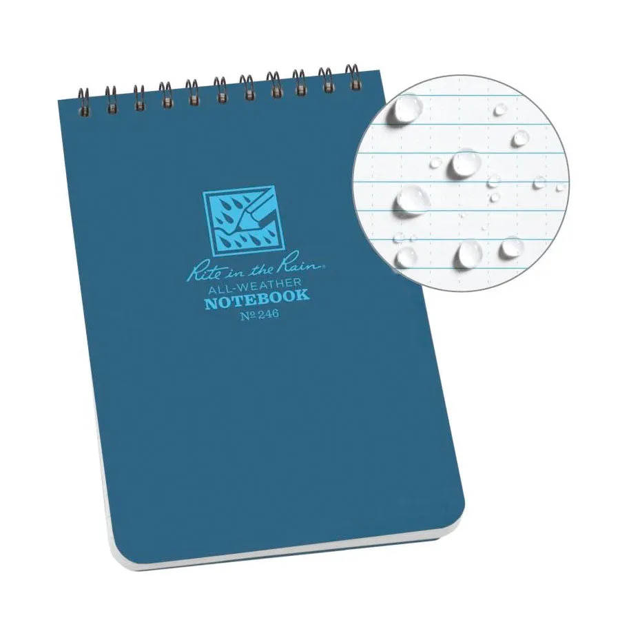 Rite in the Rain No246 Top Spiral 4x6 Notebook Universal Blue