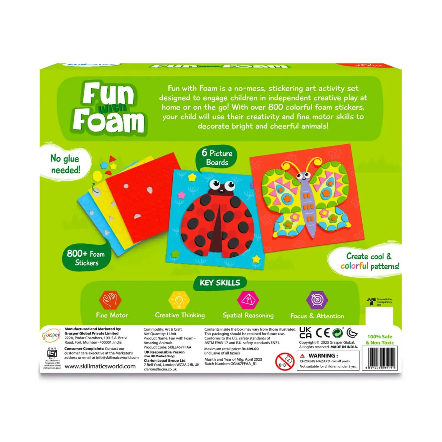 Skillmatics Fun with Foam: Under the Ocean No Mess Sticker Art (Ages 3-7)