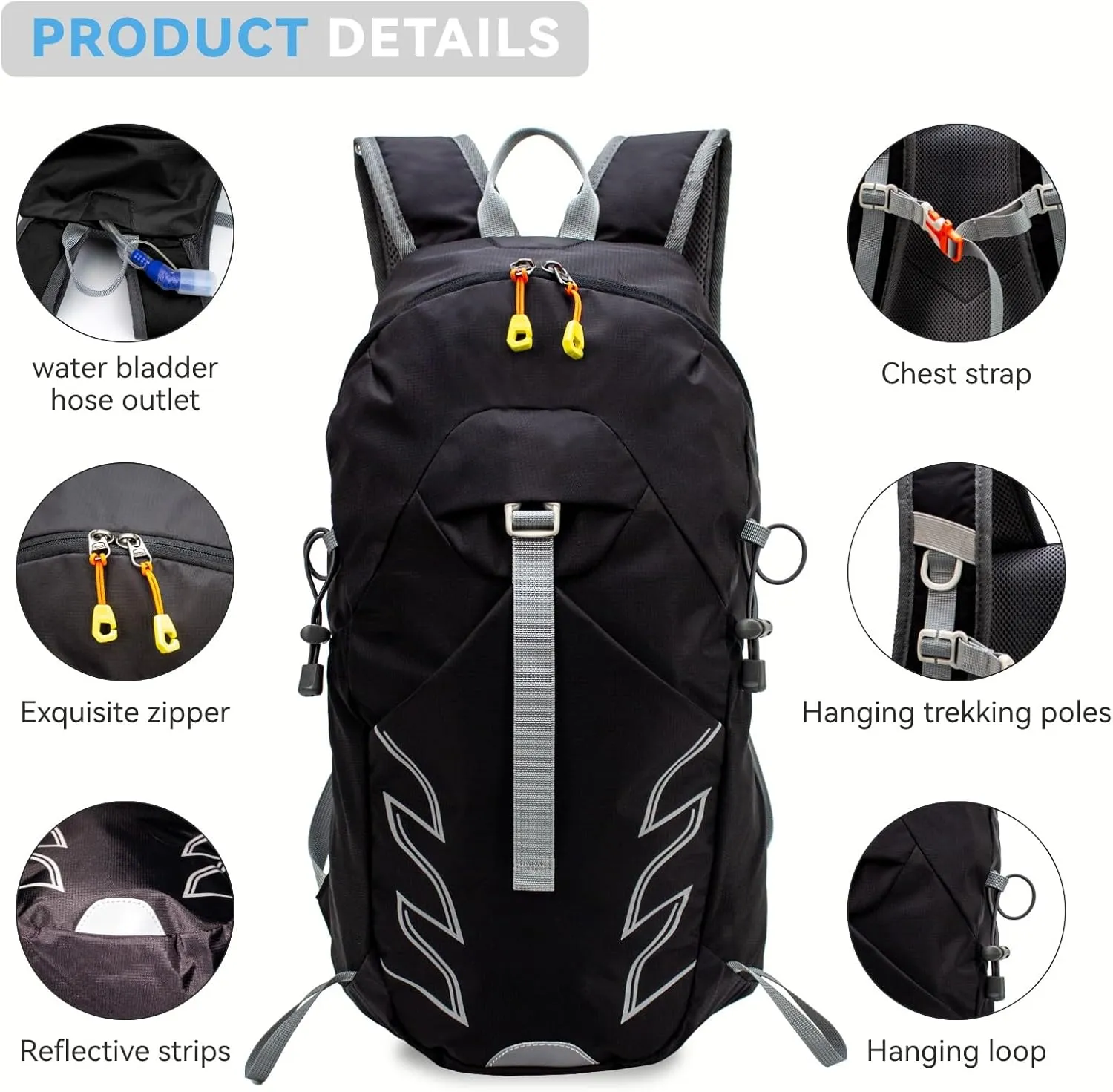 Small Lightweight Hiking Backpack25L Foldable Hiking Daypack Cycling Hydration Backpack Travel Camping Bag