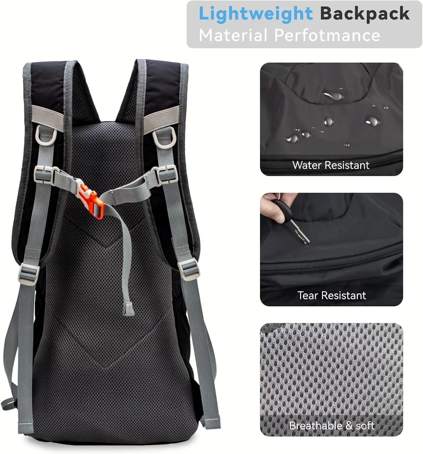 Small Lightweight Hiking Backpack25L Foldable Hiking Daypack Cycling Hydration Backpack Travel Camping Bag