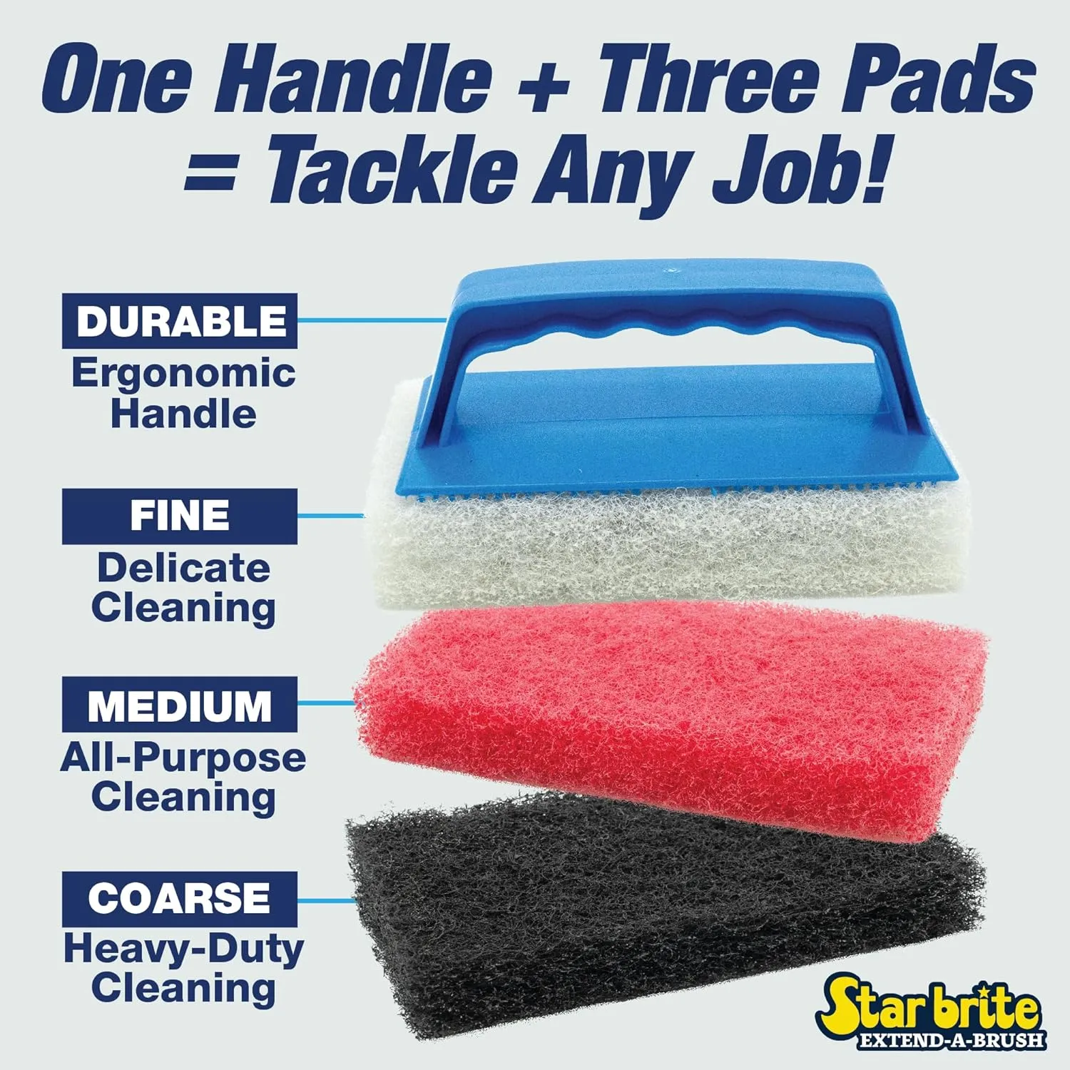 STAR BRITE Scrub Kit Handle/3 pads (040023PW)