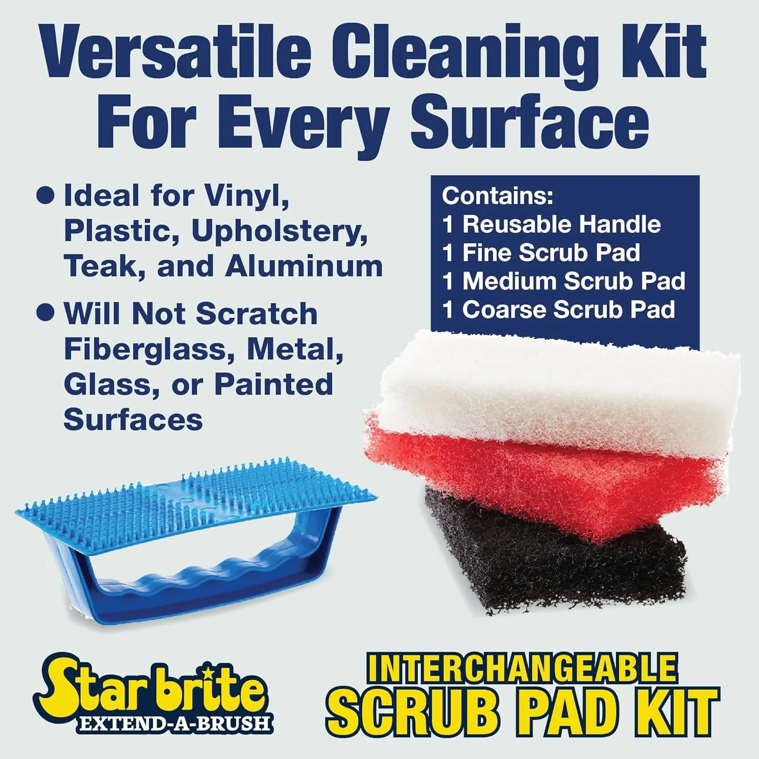 STAR BRITE Scrub Kit Handle/3 pads (040023PW)