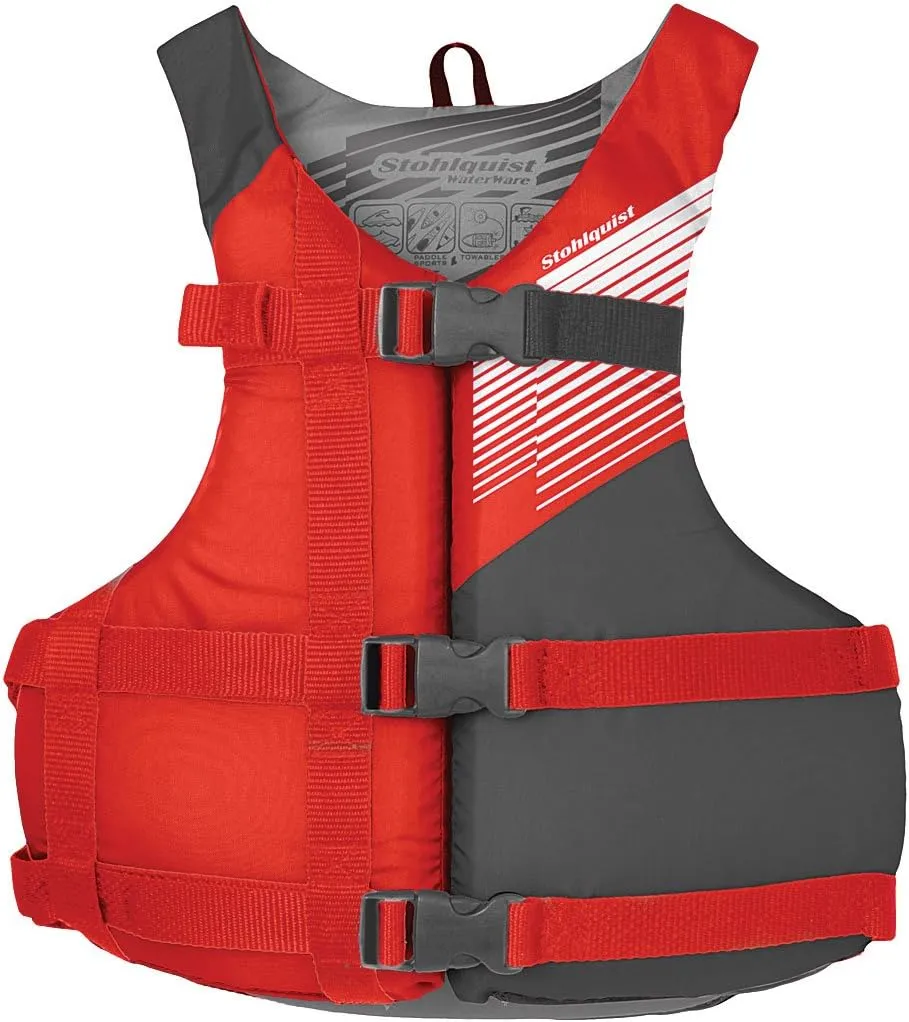 Stohlquist Fit Youth Life Jacket - Coast Guard Approved, High Mobility PFD, Buoyancy Foam, Fully Adjustable for Children Around 75-125 lbs