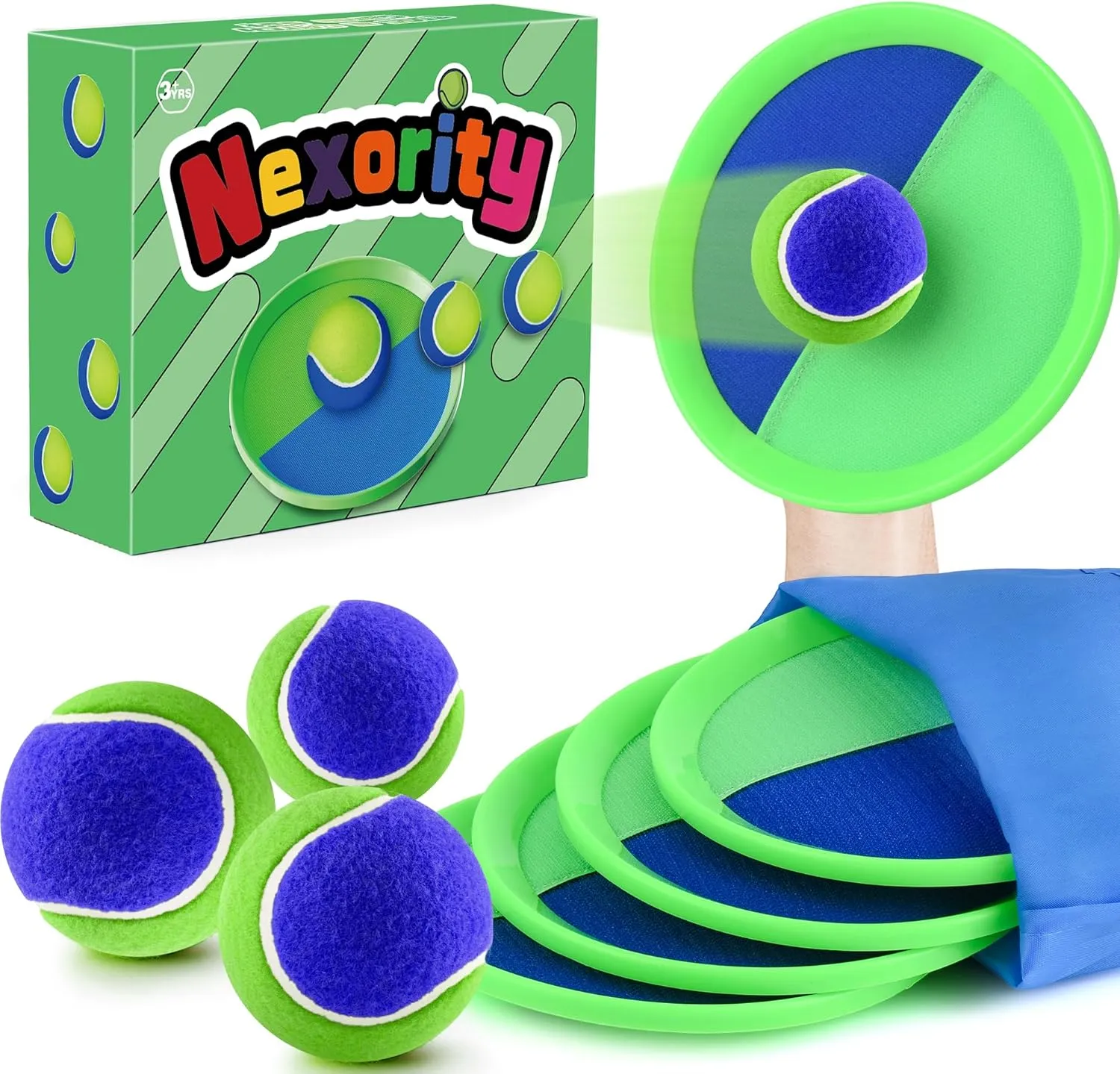 Waterproof Toss and Catch Ball Set - Beach Toys for Kids, Outdoor Beach, Pool and Yard Games for Boys and Girls, Improves Focus, Great for Exercise, Fun Easter, Birthday Gift Idea
