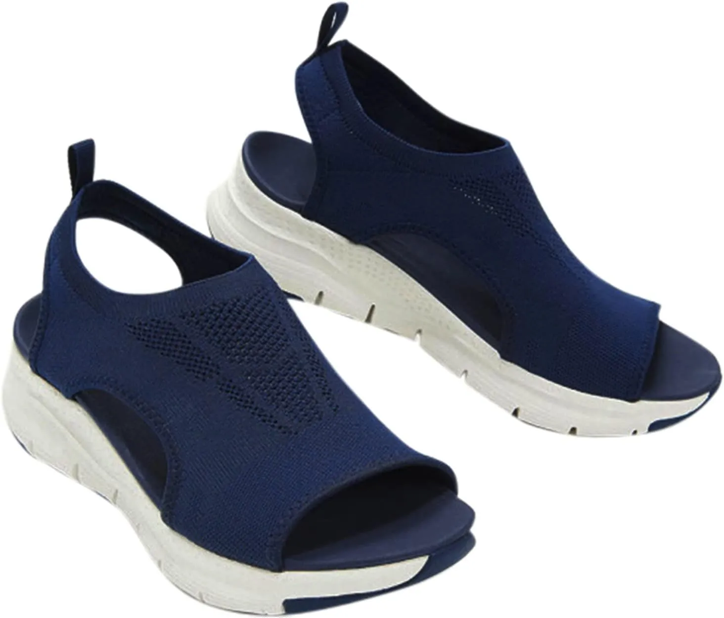 Women Walking Sandals Arch Support Orthotic Comfortable Wedge Platform Casual Open Toe Mesh Sport Sandals Breathable