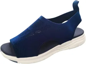 Women Walking Sandals Arch Support Orthotic Comfortable Wedge Platform Casual Open Toe Mesh Sport Sandals Breathable