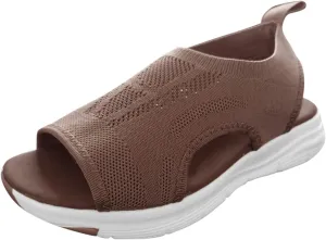 Women Walking Sandals Arch Support Orthotic Comfortable Wedge Platform Casual Open Toe Mesh Sport Sandals Breathable