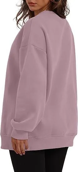 Womens Oversized Sweatshirts Fleece Sweatshirts Long Sleeve Sweaters Pullover Fall Fashion Clothes