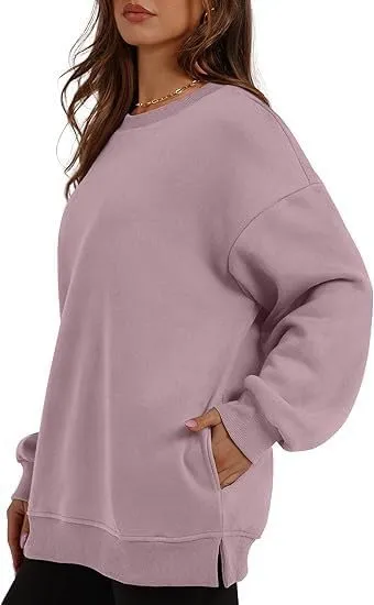 Womens Oversized Sweatshirts Fleece Sweatshirts Long Sleeve Sweaters Pullover Fall Fashion Clothes