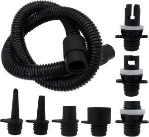 Xspeedonline Paddle Board Pump Adapter Set, 1 Sup Pump Hose 7 Sup Air Nozzles, Sup Pump Replacement Parts, Paddleboard Electric Air Pump Accessories Attachment for Inflatable Boats, Rafts, Kayak
