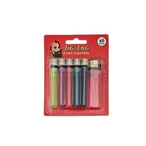 Zig Zag Flint Lighters 6 Pack