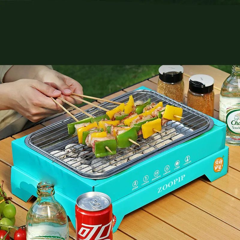ZOOPIP BBQ grill, household outdoor portable carbon grill, barbecue grill, outdoor barbecue tool, small barbecue grill